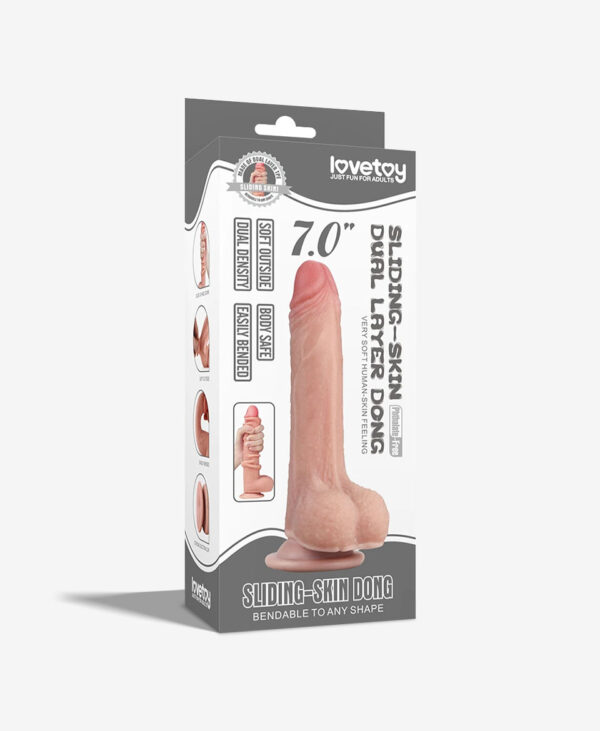 Kaygan Çift Katmanlı Realistik Dildo 17.5 cm